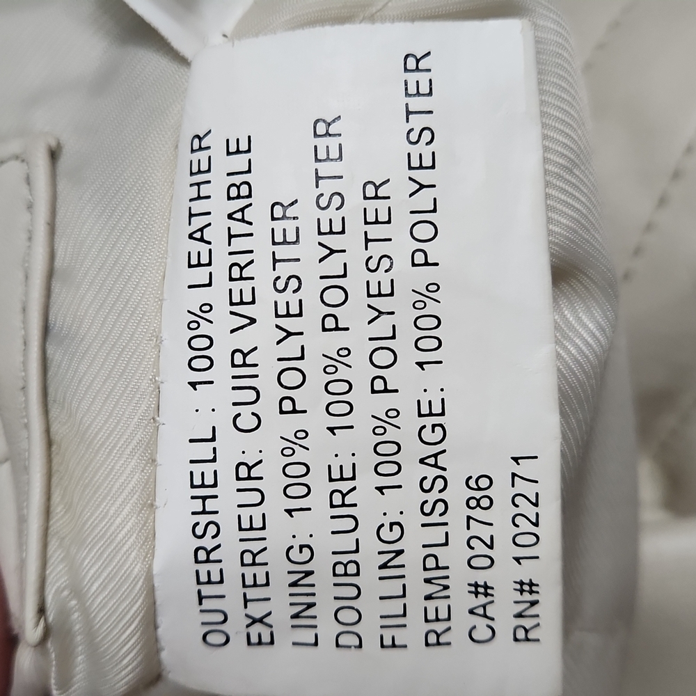 Columbia Women's Cream Leather Jacket Size Small - Picture 7 of 8